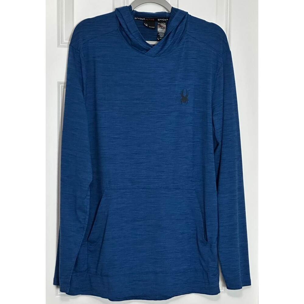 Spyder Active Hoodie‎ Mens XL Blue Lightweight Athleisure Training Pullover